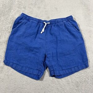 Alex Crane Linen Shorts Mens Large Blue
